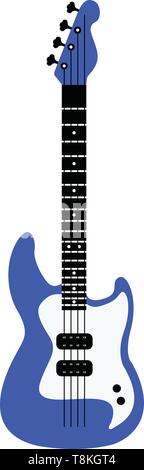 Es ist eine Gitarre, elektrisch verstärkt wird., Vector, Farbe, Zeichnung oder Abbildung. Stock Vektor