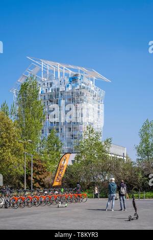 Frankreich, Rhone, Lyon, La Confluence Bezirk südlich der Presqu'ile, nahe der Mündung der Rhone und der Saone, ist der erste französische nachhaltige Viertel von WWF, Ycone Wohngebäude entworfen von Architekt Jean Nouvel zertifiziert Stockfoto