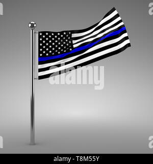 Polizei Flagge - 3D-Rendering Stockfoto