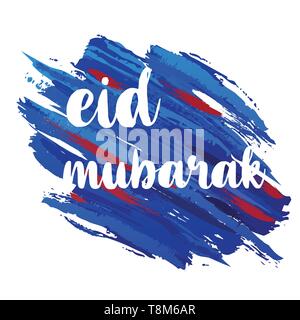 Isolierte Kalligraphie von Happy Eid Mubarak Stock Vektor
