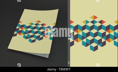 Cover Design vorlage. Abstrakte geometrische Hintergrund mit Eiswürfeln. Vector Illustration. Kann für Werbung, Marketing, Präsentation. Stock Vektor