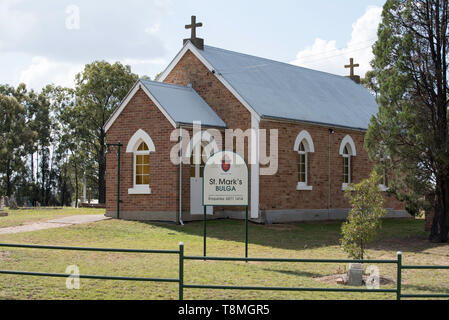 St Marks Kirche in den regionalen Dorf Bulga in New South Wales, Australien. Bulga ist als Ort und ist 18 km von der Stadt von Singleton eingestuft Stockfoto