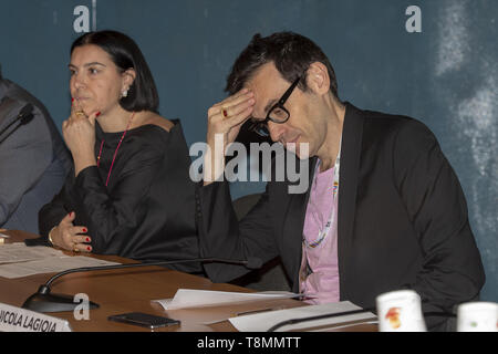 Maurizia Rebola, Nicola Lagioia, Gäste während der xxxii Turin International Book Fair in Lingotto Fiere am 13. Mai 2019 in Turin, Italien. (Foto von Antonio Polia/Pacific Press) Stockfoto