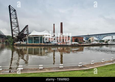 Warehouse District in Cleveland, Ohio. US-Stadt. Stockfoto