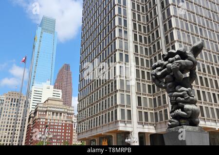 PHILADELPHIA, USA - 11. JUNI 2013: Downtown Philadelphia. Wie von Philadelphia 2012 ist die 5. die bevölkerungsreichste Stadt in den USA mit 1,547,607 Bürger Stockfoto