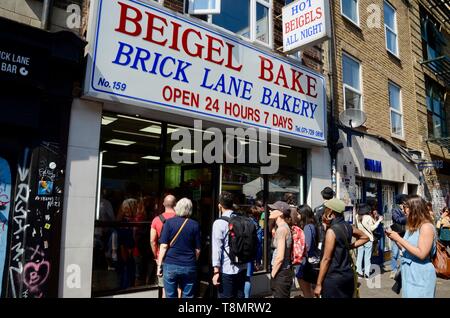 Die Bagel Bäckerei auf der Brick Lane London Uk Stockfoto