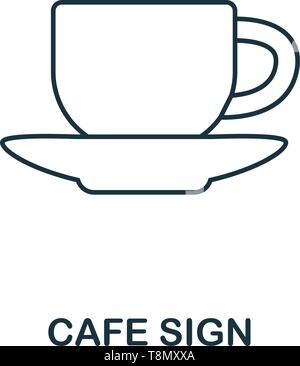 Cafe Zeichen Symbol. Thin Line outline Style von Einkaufszentrum Zeichen icons Collection. Premium cafe Zeichen Symbol für Design, Anwendungen, Software und mehr. Stock Vektor