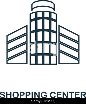 Shopping Center Symbol. Thin Line outline Style von Einkaufszentrum Zeichen icons Collection. Premium Shopping Center Symbol für Design, Anwendungen, Software und Stock Vektor