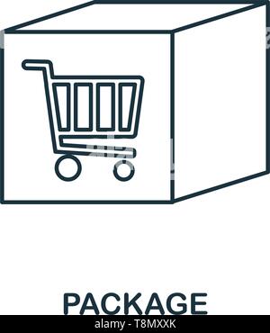 Paket Symbol. Thin Line outline Style von Einkaufszentrum Zeichen icons Collection. Premium Paket Symbol für Design, Anwendungen, Software und mehr. Stock Vektor