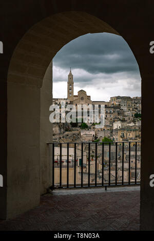 Sicht auf die Sassi von Matera Stockfoto