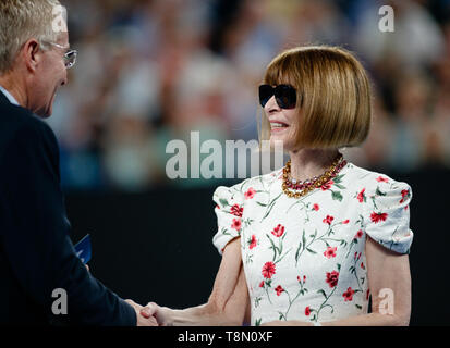 Anna Wintour spricht an der Australian Open 2019 inspirierende Serie auf dem Center Court an der Rod Laver Arena Stockfoto