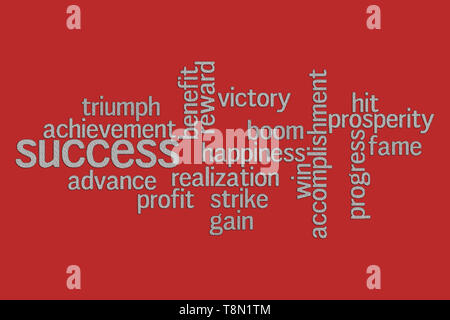 Erfolg Wort cloud. Business und Motivation Konzept Stockfoto