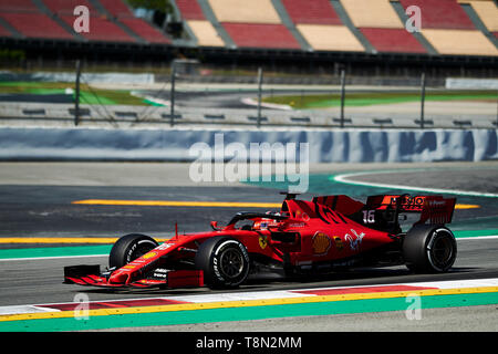 14. Mai 2019, Circuit de Barcelona-Catalunya, Barcelona, Spanien; Formel 1 in der Saison testen, Tag 1; Charles Leclerc des Ferrari Team in Aktion während des ersten Tages test Credit: Pablo Guillen/Alamy Stockfoto