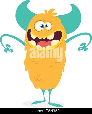 Cute cartoon Furry bunte Monster. Vector Illustration Stock Vektor