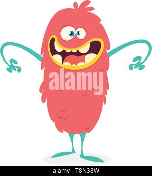 Cute cartoon Furry bunte Monster. Vector Illustration Stock Vektor