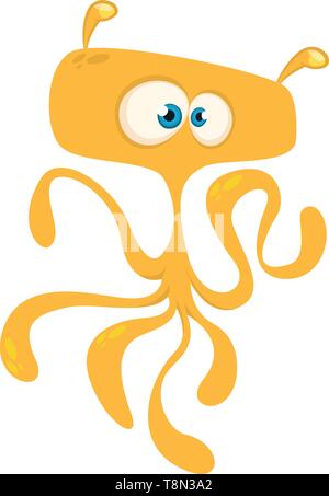 Cute cartoon Alien oder Oktopus. Vector Illustration Stock Vektor