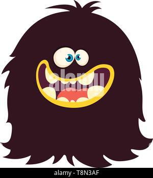 Happy cartoon schwarz Monster. Vektor Halloween Abbildung. Große Cartoon Monster Stock Vektor