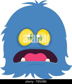 Happy cartoon furry Monster. Vektor Halloween Abbildung. Große Cartoon Monster Stock Vektor