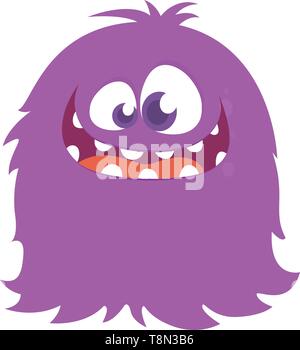 Happy cartoon furry Monster. Vektor Halloween Abbildung. Große Cartoon Monster Stock Vektor