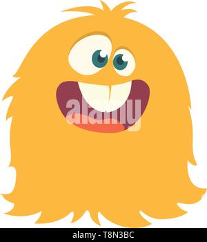 Happy cartoon furry Monster. Vektor Halloween Abbildung. Große Cartoon Monster Stock Vektor