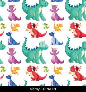 Cute nahtlose Dinosaurier Hintergrundbild Stock Vektor