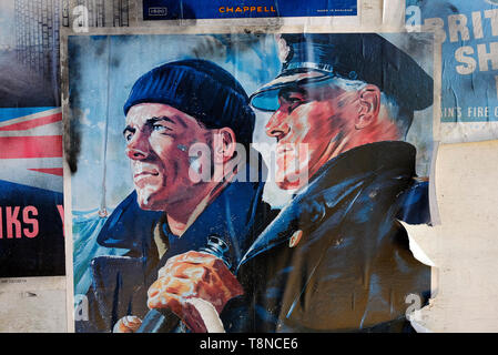 Zweiten Weltkrieg militärische Poster mit marineoffiziere Stockfoto