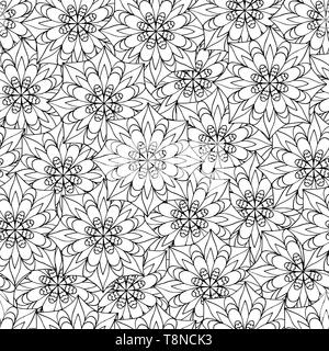 Zusammenfassung nahtlose Muster von Mandala Malvorlagen für Kinder und Erwachsene Stock Vektor