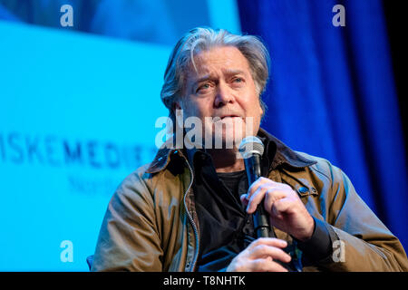 Norwegen, Bergen - Mai 9, 2019. Steve Bannon, ehemaliger White House Chief Strategist, nimmt an der Medienkonferenz Nordiske Mediedager 2019 in Bergen. (Foto: Gonzales Foto - Jarle H. Moe). Stockfoto