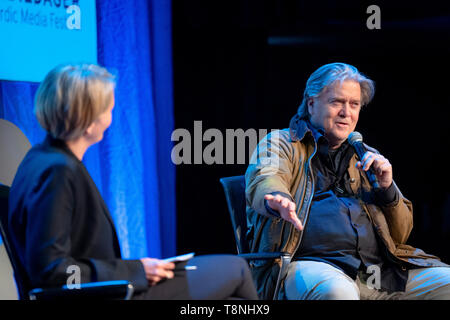 Norwegen, Bergen - Mai 9, 2019. Steve Bannon, ehemaliger White House Chief Strategist, nimmt an der Medienkonferenz Nordiske Mediedager 2019 in Bergen. (Foto: Gonzales Foto - Jarle H. Moe). Stockfoto