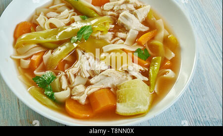 Cuban Style Chicken Nudelsuppe close up Stockfoto