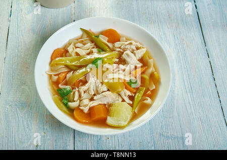 Cuban Style Chicken Nudelsuppe close up Stockfoto