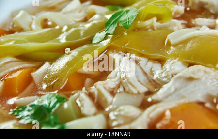 Cuban Style Chicken Nudelsuppe close up Stockfoto