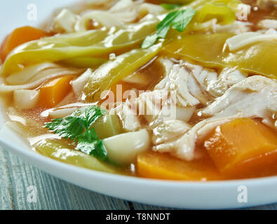 Cuban Style Chicken Nudelsuppe close up Stockfoto