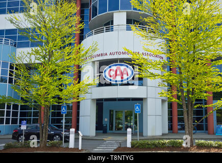 Büro der British Columbia Automobile Association, die Teil der CAA, der Canadian Automobile Association, ist. In Burnaby, BC. Stockfoto