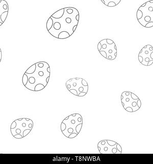 Nahtlose Muster der Kontur von dinosaurus Ei. Auf weissem Hintergrund. Vector Illustration. Stock Vektor