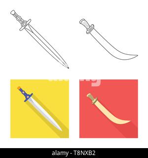 Langschwert, krummsäbel, Griff, der Eroberer, Dekoration, Kampf, Stern, alt, Gold, Griff, Power, Soldat, Kupfer, Krieger, Militär, Mord, Fantasy, Game, Rüstung, Sharp, Messer, Schwert, Dolch, Messer, Waffen, Sabre, mittelalterliche, Set, Vector, Icon, Illustration, isoliert, Sammlung, Design, Element, Grafik, Zeichen, Vektor, Vektoren, Stock Vektor