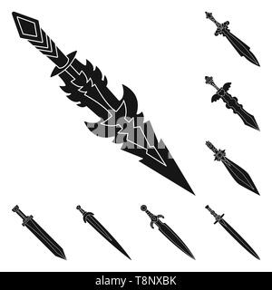 Magie, Eis, Handgriff, Griff, Power, Spanisch, Langschwert, Glas, Dekoration, viking, Dragon, Stahl, Flügel, Sterne, der Eroberer, Ruby, Gold, Silber, Stein, Steine, Kupfer, Ornament, mystisch, Schlacht, Ritter, Chinesisch, Militär, Mord, Sharp, Messer, Schwert, Dolch, Messer, Waffen, Sabre, mittelalterliche, Spiel, Rüstung, Set, Vector, Icon, Illustration, isoliert, Sammlung, Design, Element, Grafik, Zeichen, Schwarz, einfachen Vektor Vektoren, Stock Vektor
