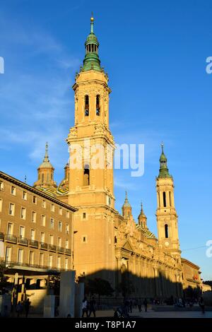 Spanien, Region Aragón, Provinz Saragossa, Zaragoza, Basilica de Nuestra Señora de Pilar Stockfoto