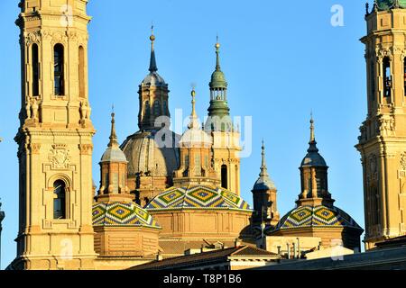 Spanien, Region Aragón, Provinz Saragossa, Zaragoza, Basilica de Nuestra Señora de Pilar Stockfoto