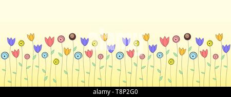 Im Frühling oder im Sommer blumen Grußkarte Stock Vektor