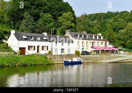 Frankreich, Finistere, Chateauneuf du Faou, Blick vom Fluss Aulne Stockfoto