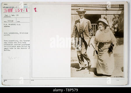 Rosa Luxemburg und Karl Liebknecht des Spartakusbundes (des Spartakusbundes), Deutschland, durch Underwood und Underwood, C. 1917 Stockfoto