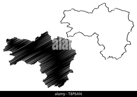 Maidan der Provinz Wardak (Islamische Republik Afghanistan, Provinzen Afghanistans) Karte Vektor-illustration, kritzeln Skizze Wardag oder Wardak Karte Stock Vektor