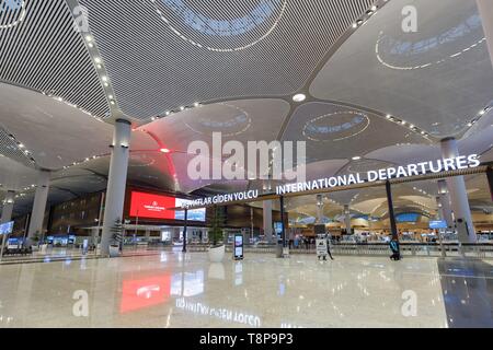 Istanbul, Türkei - 14. Februar 2019: Terminal von Istanbul neue Flughafen (ISL/IST) in der Türkei. | Verwendung weltweit Stockfoto