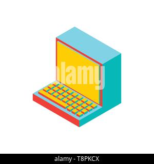 Alte Computer eingegrenzt. Veraltete PC. veraltete Technologie. Vector Illustration Stock Vektor