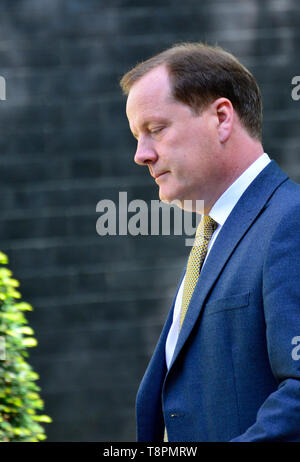 Charlie Elphicke MP (Con: Dover) am Ende eines sehr langen wöchentliche Kabinettssitzung in Downing Street, Westminster anreisen. London, Großbritannien. 14. Mai 2019. Stockfoto