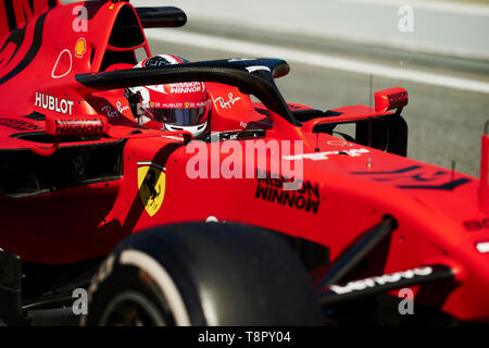 Circuit de Barcelona-Catalunya, Barcelona, Spanien. 14 Mai, 2019. Formel 1 in der Saison testen, Tag 1; Charles Leclerc des Ferrari Team bereitet sich für einen Test starten während des ersten Tages test Credit: Aktion plus Sport/Alamy leben Nachrichten Stockfoto