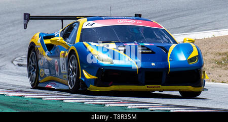 12. Mai 2019 Monterey CA, USA #13 Marc Muzzo von Ferrari von Ontario Aus schalten 6 Während der Ferrari Challenge Rennen 2 P/P - morgens bei Weathertech Raceway Laguna Seca in Monterey CA Thurman James/CSM Stockfoto