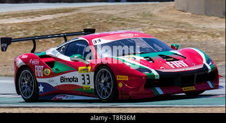 12. Mai 2019 Monterey CA, USA #33 Benjamin Hites der Sammlung aus 6 drehen, während der Ferrari Challenge Rennen 2 P/P - morgens bei Weathertech Raceway Laguna Seca in Monterey CA Thurman James/CSM Stockfoto