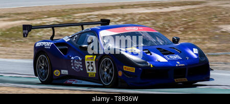 12. Mai 2019 Monterey CA, USA #25 Ross Chouest von Ferrari von Palm Beach auf Rahal Gerade während der Ferrari Challenge Rennen 2 P/P - morgens bei Weathertech Raceway Laguna Seca in Monterey CA Thurman James/CSM Stockfoto